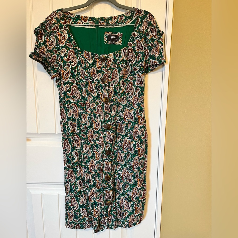 Anthropologie Maeve Retro Paisley Midi Dress